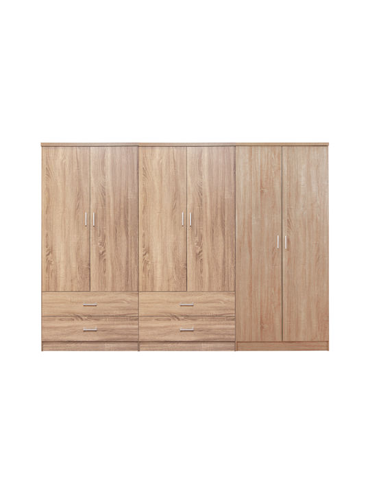 Six Door Wardrobe Reina Sonama 240x43x181cm
