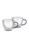 Lamart Vaso Set of Cups Cappuccino Glass Blue 190ml 2pcs