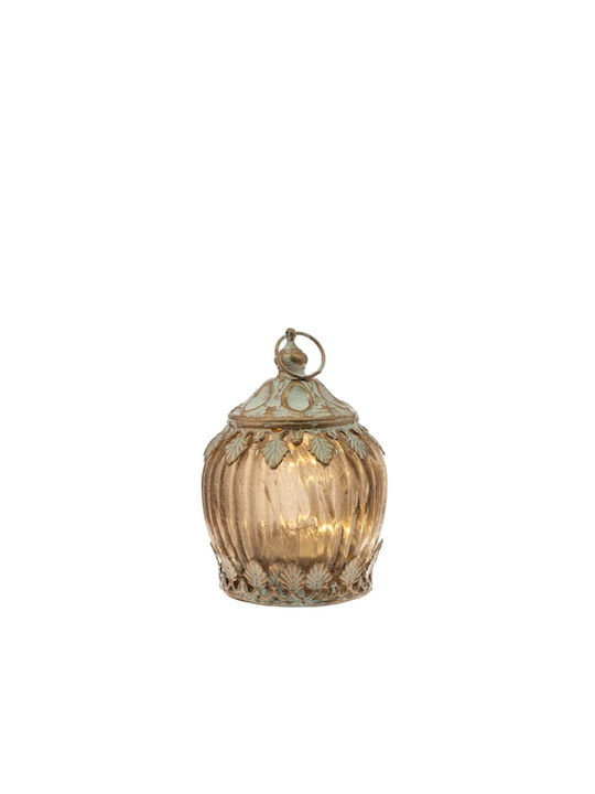 Zen Collection Tabletop Glass Lantern Gold 11.5x8cm