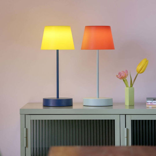 Remember Tischlampe LED mit Gelb Schirm und Basis