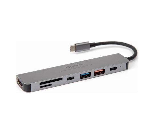Platinet USB-C Докинг станция с HDMI 4K PD Етърнет Сив (45985)
