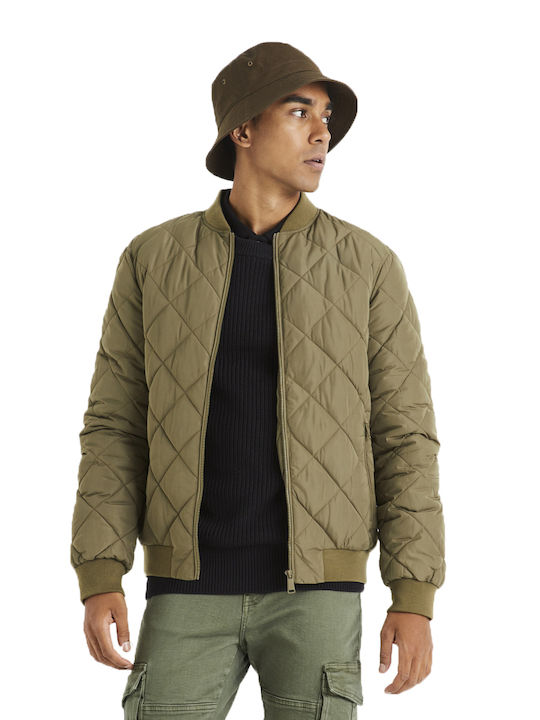 Celio Winter Jacket Puffer Khaki