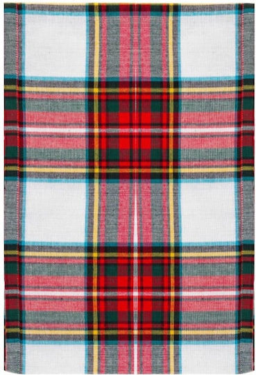 Amo La Casa Runner Cotton Checkered 45x140 Tartan White Red