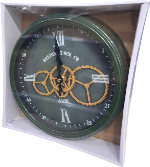 Wall Clock Plastic Green Ø27cm