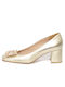 Leder Pumps Goldene