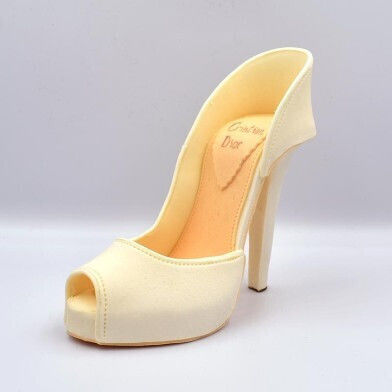 Λευκή Peep Toe Γόβα Τύπου Christian Dior