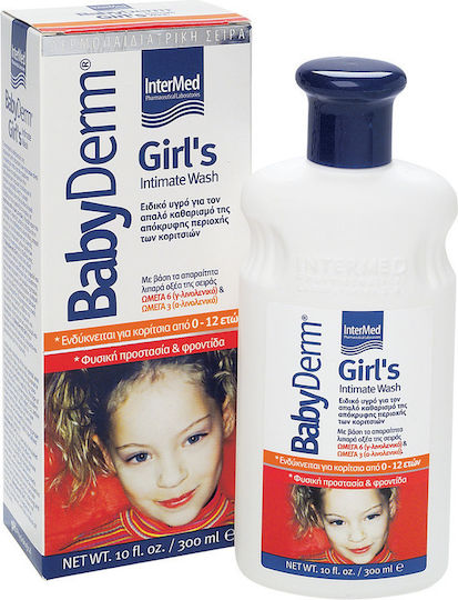 InterMed Детски Душ Гел Babyderm Girls Интимен Измиващ Продукт за Чувствителна Зона в Кремообразна Форма 300мл