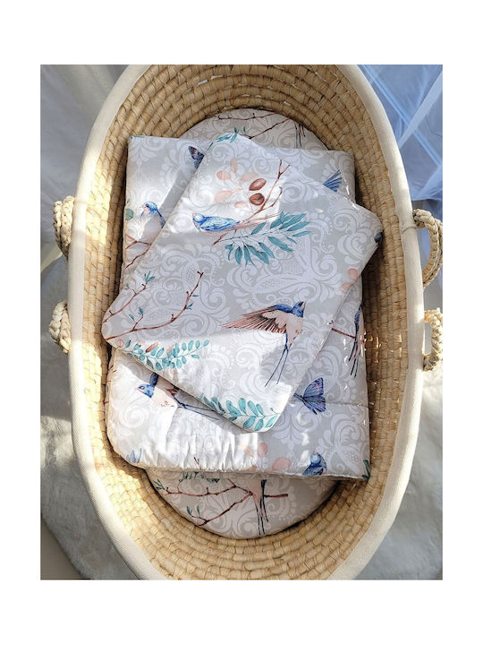 Bobono Baby Sheets Set Cradle Cotton Blue 75x100cm 2pcs