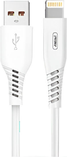 Andowl Q-sj7d USB-A to Lightning Cable Λευκό 1m