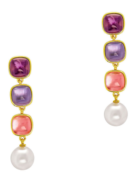 Luxenter Earrings made of Silver Gold Plated with Stones