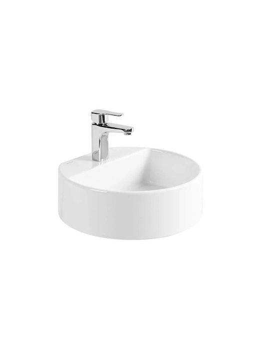 Sanindusa Deasupra Blatului Chiuvetă Porțelan 45x45x15cm Alb