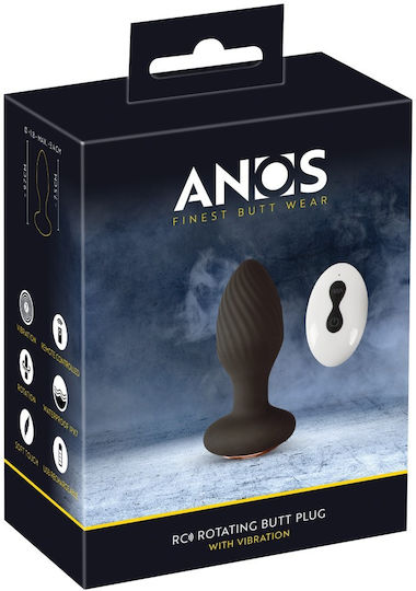 Anos Rotating Anal Plug with Wireless Function and Vibration Medium Gold
