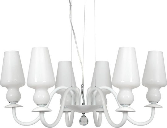 Gekas Pendant Light White for 6 Bulbs G9