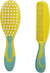 Kidsme Baby Brush & Comb Yellow 2pcs