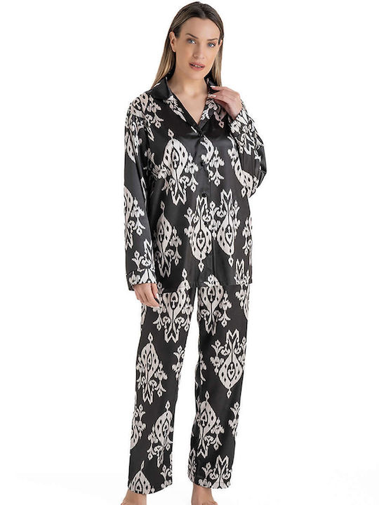 Rachel Winter Damen Pyjama-Set White-Black