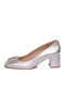 Leder Pumps Silber