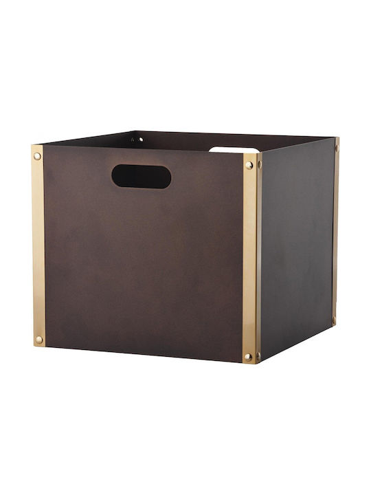 Zogometal Μεταλλικό Κουτί Αποθήκευσης Ξύλων 37x37x32cm Μπρούτζινο