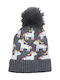 Kinder Mütze Gestrickt Gray