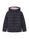 Vivian Kids Casual Short Coat with Hood Black