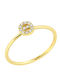Monogramm-Ring ''θ'' Zirkon Gold K14 P-75063 Gelbgold K14