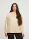 Women's Blouse Satin Long Sleeve Ecru