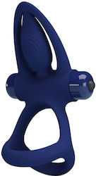 Pretty Love Double Vibration Ring Hoden Silikon Blau BI-239932