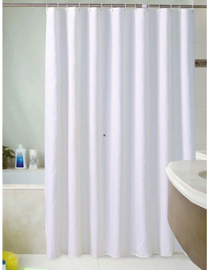 Frans K1 Κουρτίνα Μπάνιου Υφασμάτινη 240x200cm Λευκή