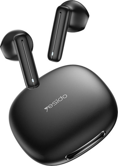 Yesido TWS25 In-ear Bluetooth Handsfree Ακουστικά με Θήκη Φόρτισης Μαύρα