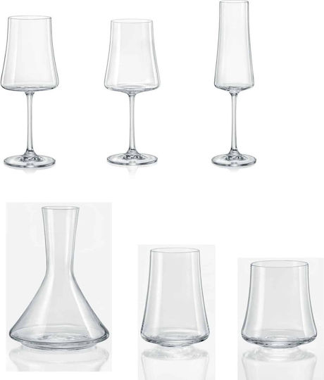 Crystal Bohemia Set of Glasses for White and Red Wine made of Crystal Stemmed 360ml 30pcs
