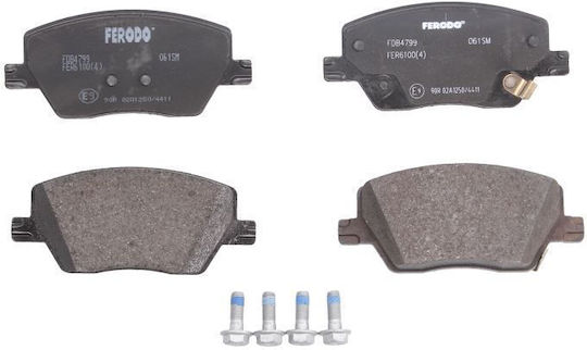Front Brake Pads Set Fiat Tipo 1.3d-1.6d 10.15 Ferodo Height 57.0mm Width 132.9mm Thickness 18.4mm Wear Sensor Yes