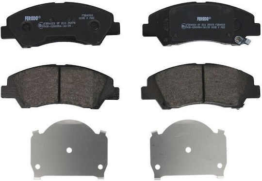 Front Brake Pads Set Ferodo Hyundai I10 II III 1.0 1.2 08.13 Height 50.5mm Width 132.5mm Thickness 16.6mm 17.0mm