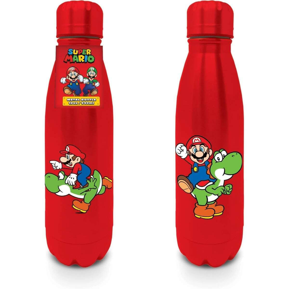 Personalised Super Mario Flip Top Straw Water Bottle For Kids - 750ml, BPA-Free