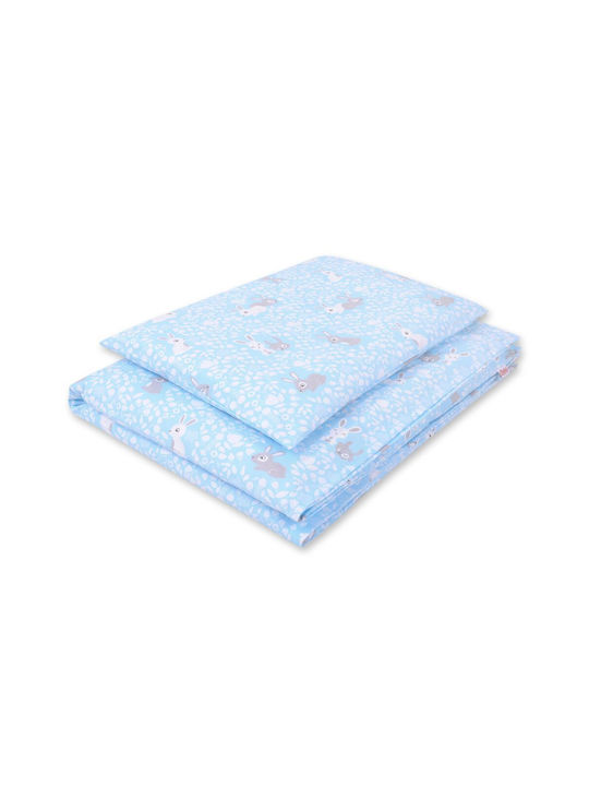 Bobono Set Kinderbettbezug Einzel mit Kissenbezug Blue 100x135cm