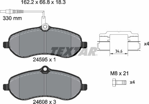 Front Car Brake Pads Set Textar for Citroen Jumpy II Fiat Scudo Peugeot Expert Toyota Proace 1.6d 2.0 2.0d 11.06
