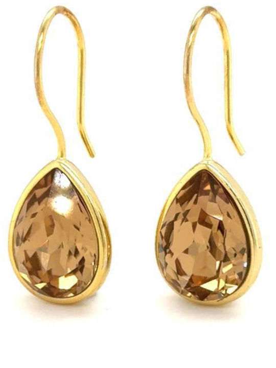 Drandakis Earrings made of Silver Gold Plated with Stones