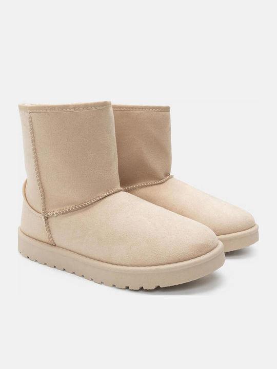 Luigi Women's Ankle Boots with Fur Beige
