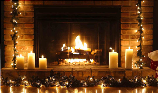 Magnetische Heizkörperabdeckung Kamin Weihnachten 60x100