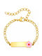Children's Identity Bracelet Hypoallergenic Steel 316l Gold Bode 03117