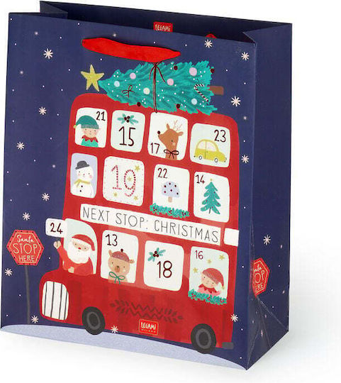 Legami Milano Christmas Bus Large Χάρτινη Χριστουγεννιάτικη Τσάντα για Δώρο Πολύχρωμη 26.5x11.5x32.5εκ.