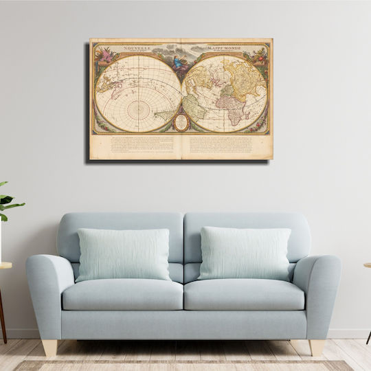 Canvas Painting Globe 80cm X 50cm