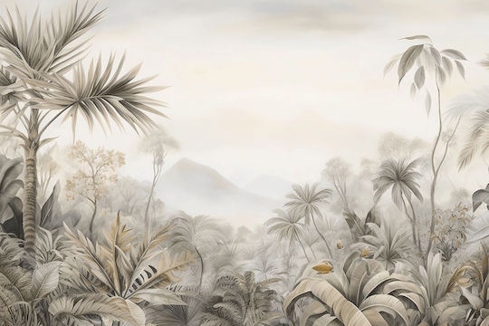 Wallpaper Forest Beige Jungle Room Decoration Wallpaper 197x296