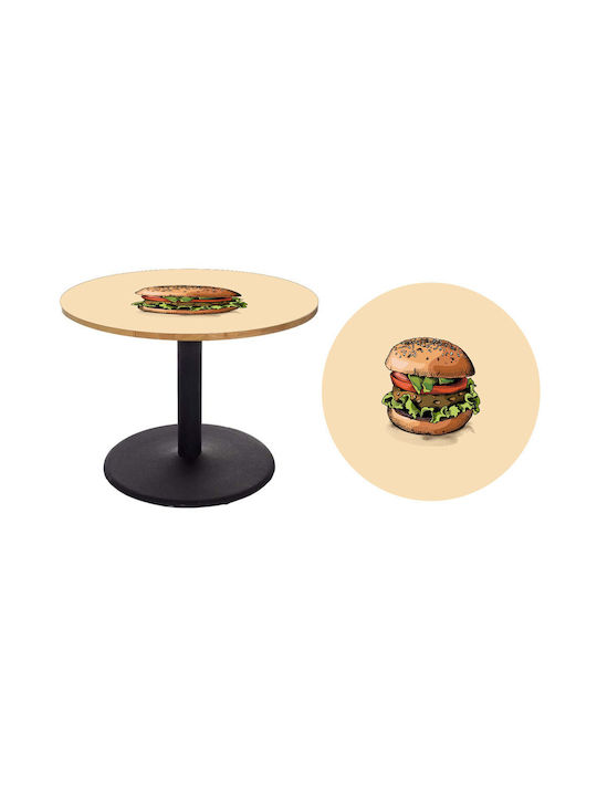 Αυτοκόλλητο Τραπεζιού Burger 4 50cm Διάμετρος