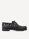 Men's Leather Boat Shoes Black