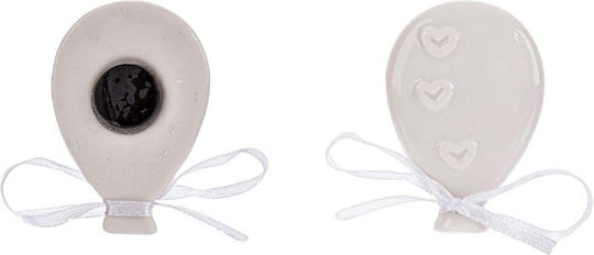 Handgefertigter Taufmagnet Heißluftballon Herzen Beige 5,2cm X 3,8cm Ls55277 Georgiou Sg-ls55277