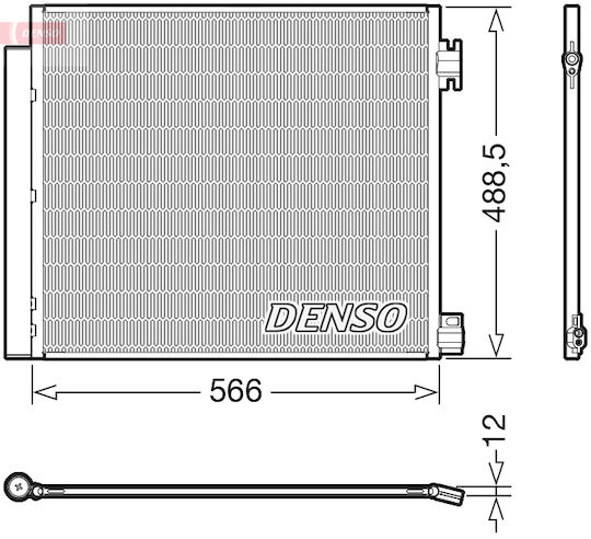 Denso Air Conditioning Condenser Dryer Nissan Qashqai II X-Trail III Renault Espace V Kadjar Koleos II 488.5x566.0x12.0 Mm