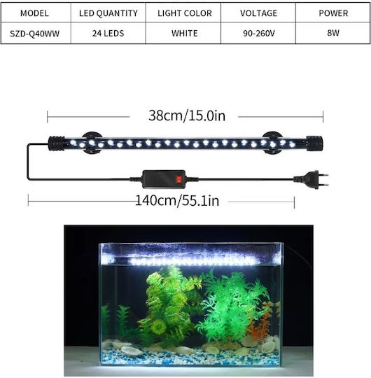 Led Lamp for Aquarium Lighting with White Light