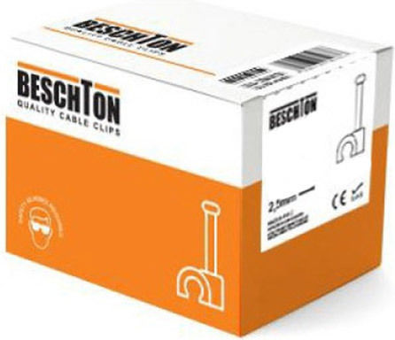 Кабелни скоби Beschton Roka 7x25 кръгли бели 100бр. 34-30725