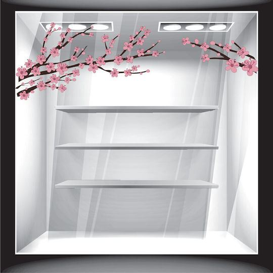Autocolant pentru Fereastră cu Ramuri de Primăvară 90cm X 30cm