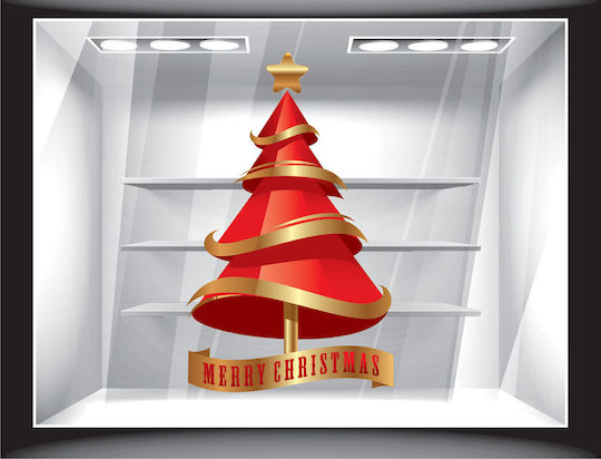 Fröhliche Weihnachten Kegelförmiger Fensteraufkleber 120cm x 195cm