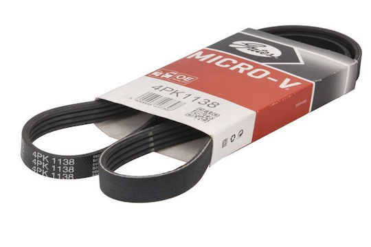 Gates Multi-v-belt Transmission Belt 4pk1138 1138mm 14.2mm Black 4 Ribs Compatible Audi
